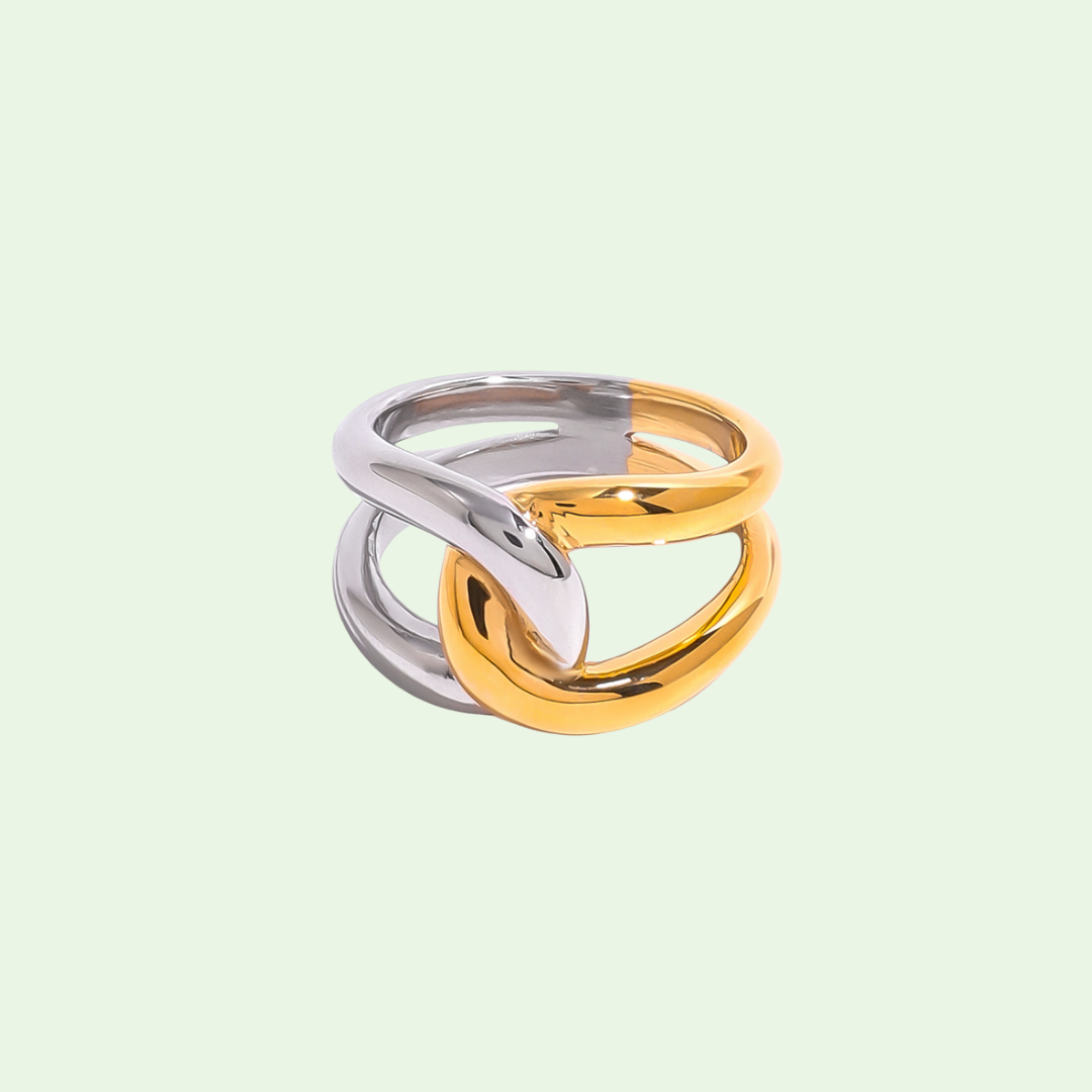 Mary Emma 18k Gold Two-toned Bold Statement Ring